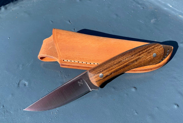 Drop Point Knife w/ BB Teak