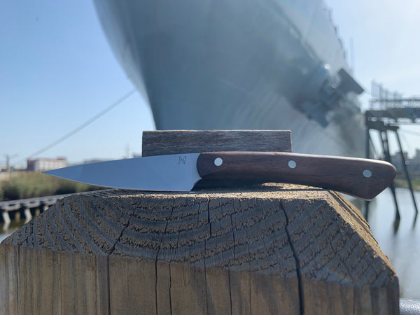 Large Paring Knife - Battleship Teak